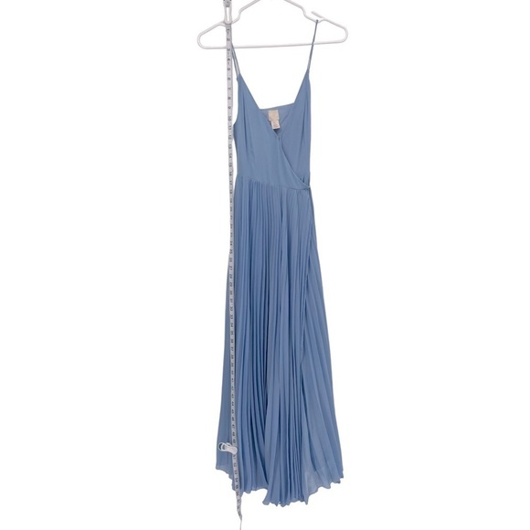 h&m Blue Pleated Lined Maxi Dress Size 2 Women’s - Picture 7 of 10